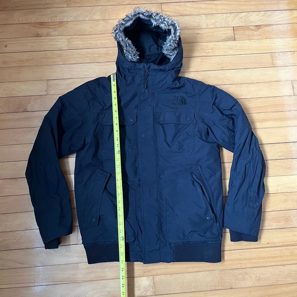 The North Face Mens Gotham Parka Black Faux Fur Hood HyVent Jacket Small - Picture 5 of 6